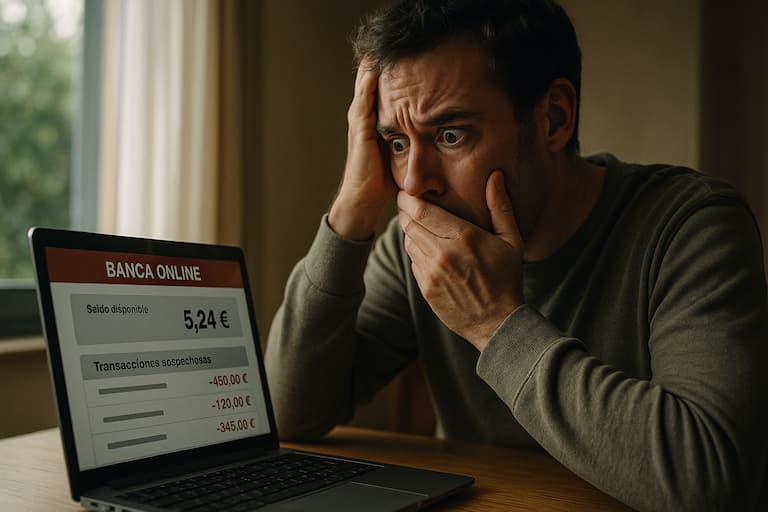 Client alarmat en descobrir moviments sospitosos al seu compte bancari en línia