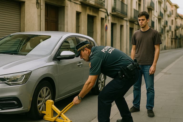 Policia local immobilitza un cotxe a Granollers després de detectar que el conductor circulava sense carnet