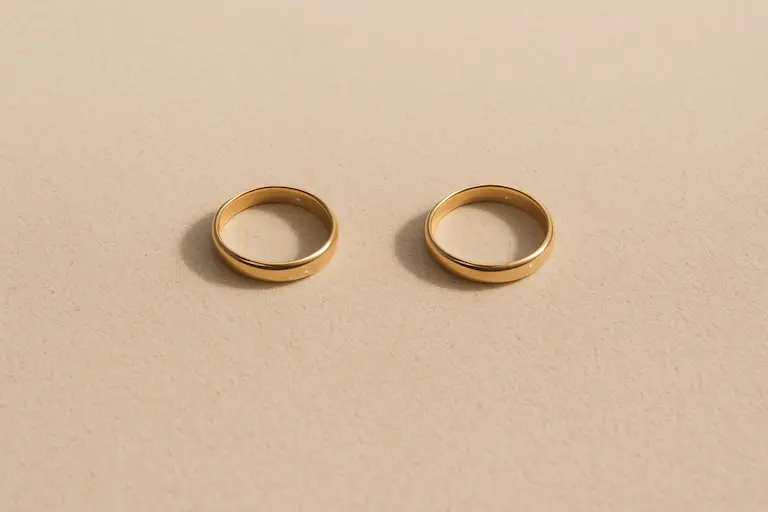 Anillos separados como símbolo de divorcio o separación