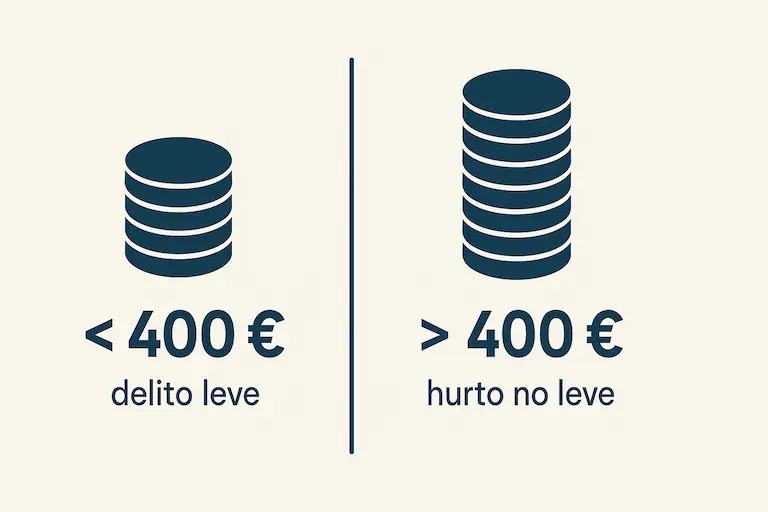 Llindar de 400 euros en el delicte lleu de furt
