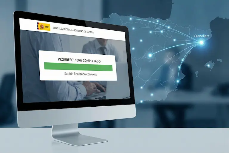 Abogado especializado en extranjería presentando expediente telemático en plataforma Mercurio