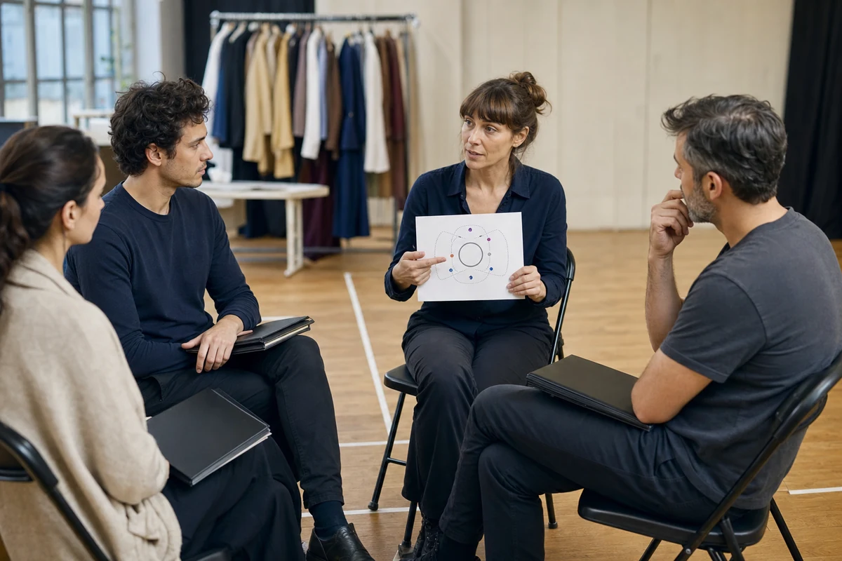 Equip de rodatge preparant professionalment els límits d’una escena íntima